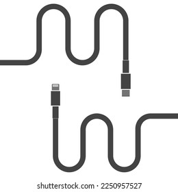 Connector phone cable, standard input, fast charge, signal, equipment, type-c innovation. flat style modern design illustration.