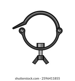 connector pipe clamp cartoon. mount secure, grip hold, stabilize adjust connector pipe clamp sign. isolated symbol vector illustration