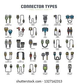 Connector Types , Thin Line and Pixel Perfect Icons