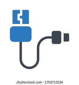 connector vector  glyph color icon 