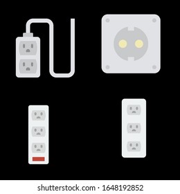 Connectors cables set icon stock vector illustration