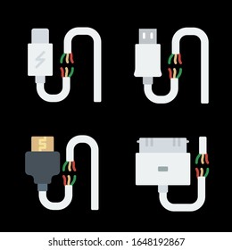 Conectores cables conjunto icono ilustración vectorial