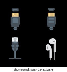 Connectors cables set icon stock vector illustration