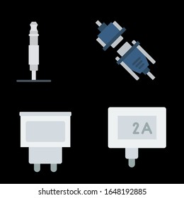 Conectores cables conjunto icono ilustración vectorial