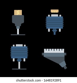 Connectors cables set icon stock vector illustration
