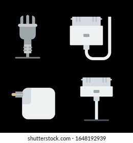 Connectors cables set icon stock vector illustration