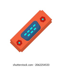 Icono de línea rellena de conectores, accesorios de piezas electrónicas y de circuito en la placa principal