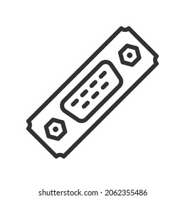 Connectors electronics outline icon, electronic and circuit part accessories in main board