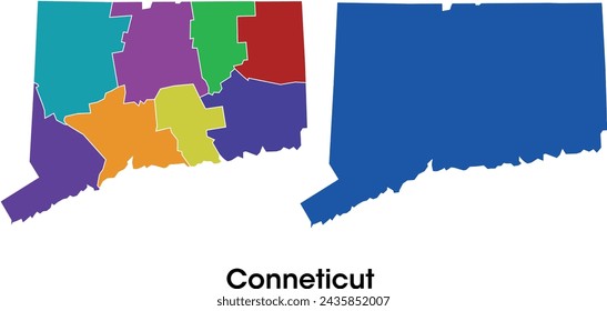 Mapa de Connecticut con división política