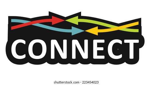 Connetion, Communication concept, abstract illustration with different colored arrows