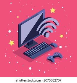 connetion tech illustration with items