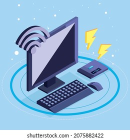 connetion tech invitation with items