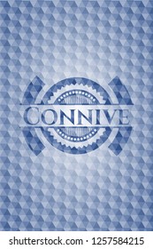 Connive blue badge with geometric pattern.