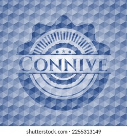 Connive blue badge with geometric pattern. Vector Illustration. Detailed. 
