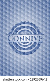 Connive blue emblem with geometric pattern background.