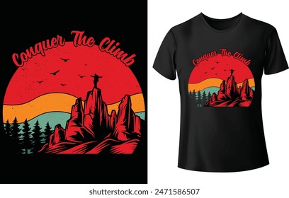 Conquer the Climb T Shirt Design for Hiking T Shirt Design