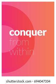 Conquer From Within Motivational Quote Vector Poster Design