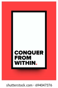 Conquer From Within Motivational Quote Vector Poster Design