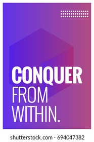 Conquer From Within Motivational Quote Vector Poster Design