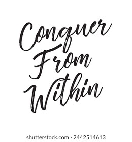 conquer from within text on white background.