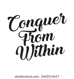 conquer from within text on white background.