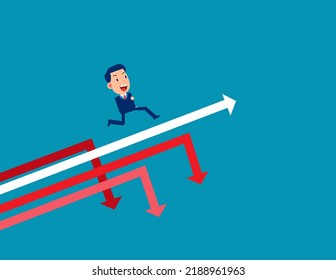 Conquering Adversity Stand Out Among Falling Stock Vector (Royalty Free ...