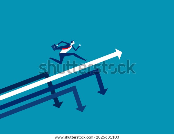 Conquering Adversity Stand Out Among Falling Stock Vector (Royalty Free ...