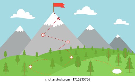 conquering mountains, landscape, background to reach the goal,