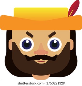 Conqueror face illustration for kids