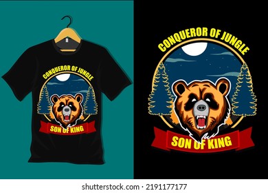 Conqueror of Jungle Son of King Retro T Shirt Design