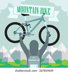 conquest of height on a mountain bike