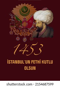 Conquest of Istanbul concept vector illustration. 29 Mayis 1453 Istanbul'un Fethi Kutlu Olsun. Translation: May 29, 1453 Happy Conquest of Istanbul. Corporate marketing communication design.