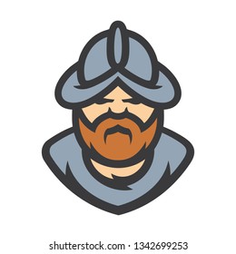 Conquistador medieval conqueror warrior vector sign