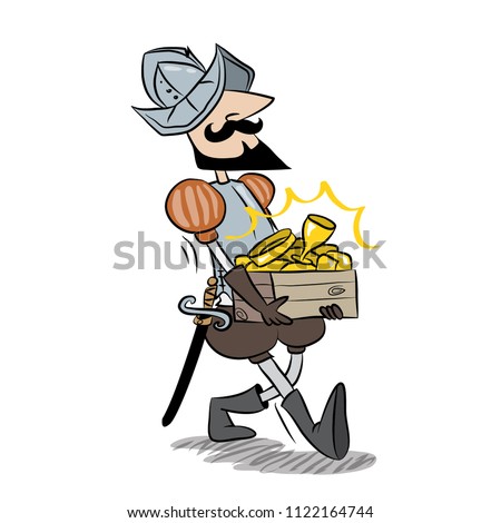 COnquistador with treasure