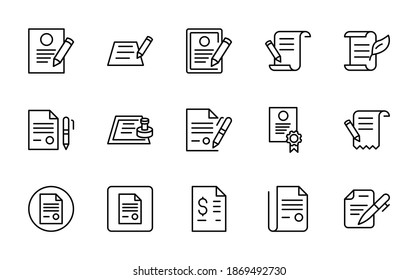 Conract line icon set. Collection of vector symbol in trendy flat style on white background. Web sings for design.