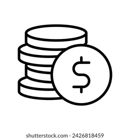 Cons icon, money, coin, cash, cost, dollar, argent, currency, business and finance, business