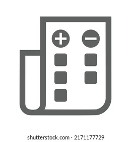 Cons, list, pros icon. Gray vector graphics.