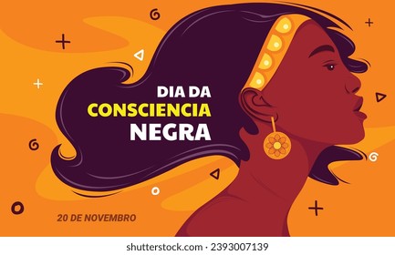 consciencia negra hand drawn vector banner