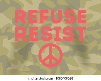 Conscientious objectors day greeting card. Refuse and resist.