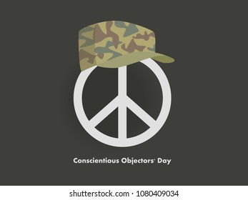 Conscientious objectors day greeting card. People against war.