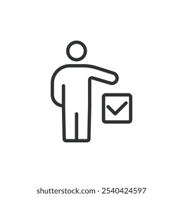 Conscious choice, icon in line design. Conscious, choice, awareness, mindful, deliberate, decision, intentional on white background vector. Conscious choice editable stroke icon