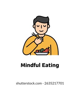 Conscious Eating Person Savoring Food White Background Mindful Nutrition Wellness Advice
