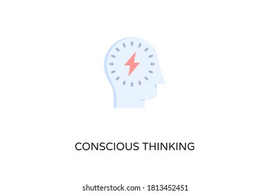 Conscious Thinking flat icon in vector. Logotype