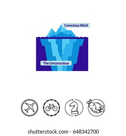 Conscious and unconscious mind icon