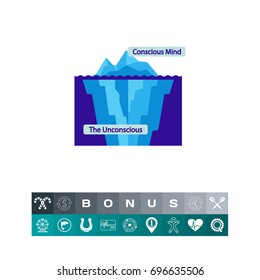 Conscious and unconscious mind icon
