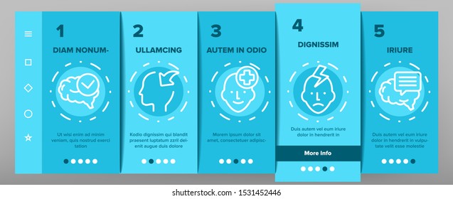 Consciousness Onboarding Mobile App Page Screen Vector Thin Line. Human Silhouette With Light Bulb And Leaves And Question Mark Consciousness Concept Linear Pictograms. Color Contour Illustrations