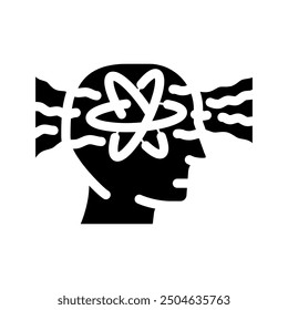 consciousness unsolved mystery glyph icon vector. consciousness unsolved mystery sign. isolated symbol illustration