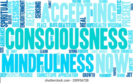 Consciousness word cloud on a white background. 