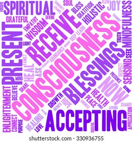 Consciousness word cloud on a white background. 