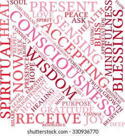 Consciousness word cloud on a white background. 